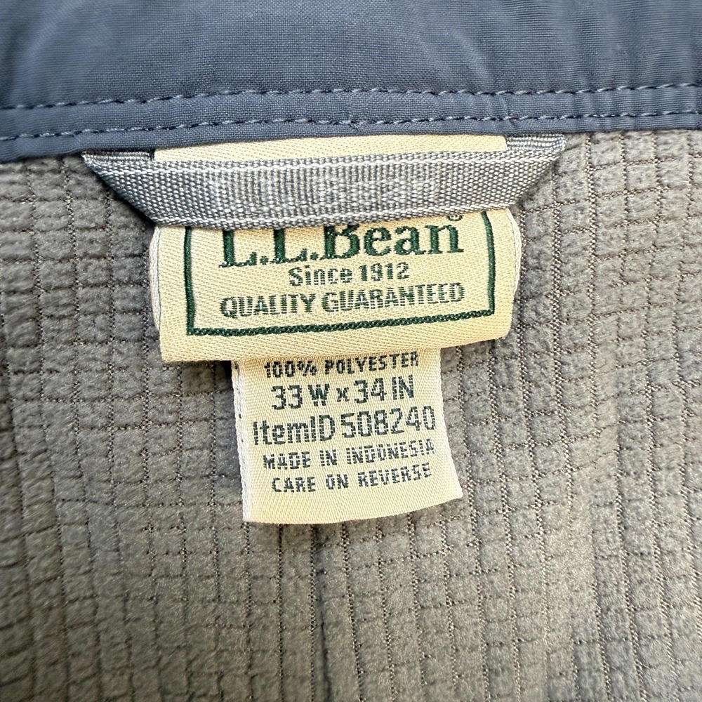 LL Bean Cresta Pants Fleece Lined Men 33x34 Blue Gray Cargo Hiking Outdoor Chore - Picture 4 of 10